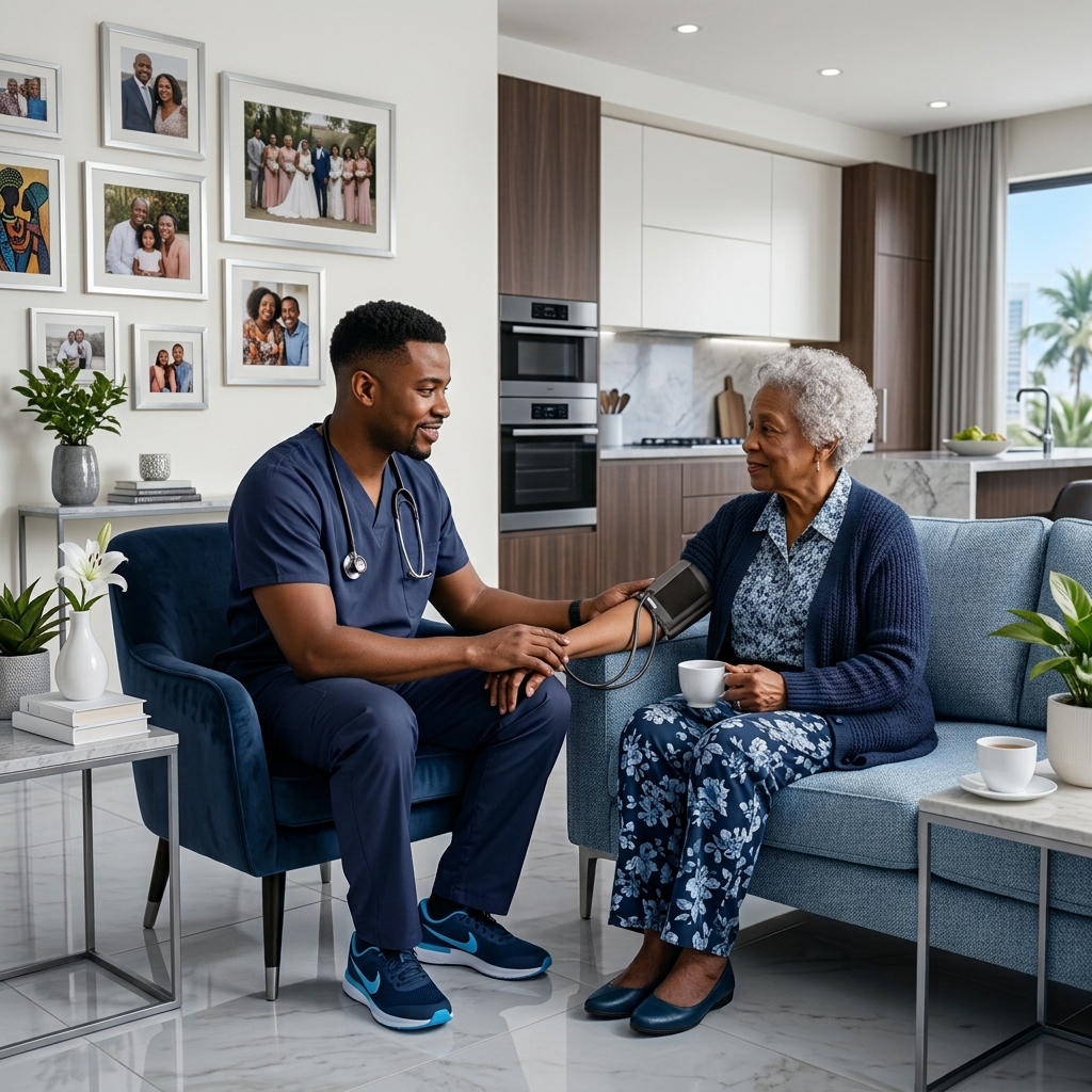 A StreetdocMD provider with a patient at home